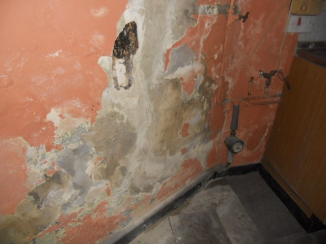 Penetrating damp walls in house